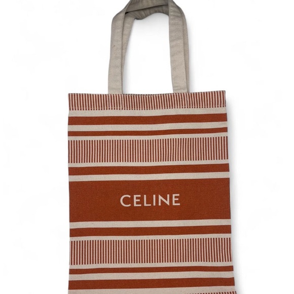 Celine Red and Cream Striped Tote Bag (Novelty Bag/Gift with purchase tote bags) - Picture 1 of 4